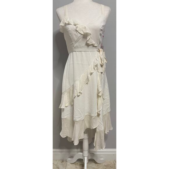 Parker Santana Ivory Summer Ruffle Sleeveless Dress $328 NWT Pearl Sold Out XS - Picture 6 of 12